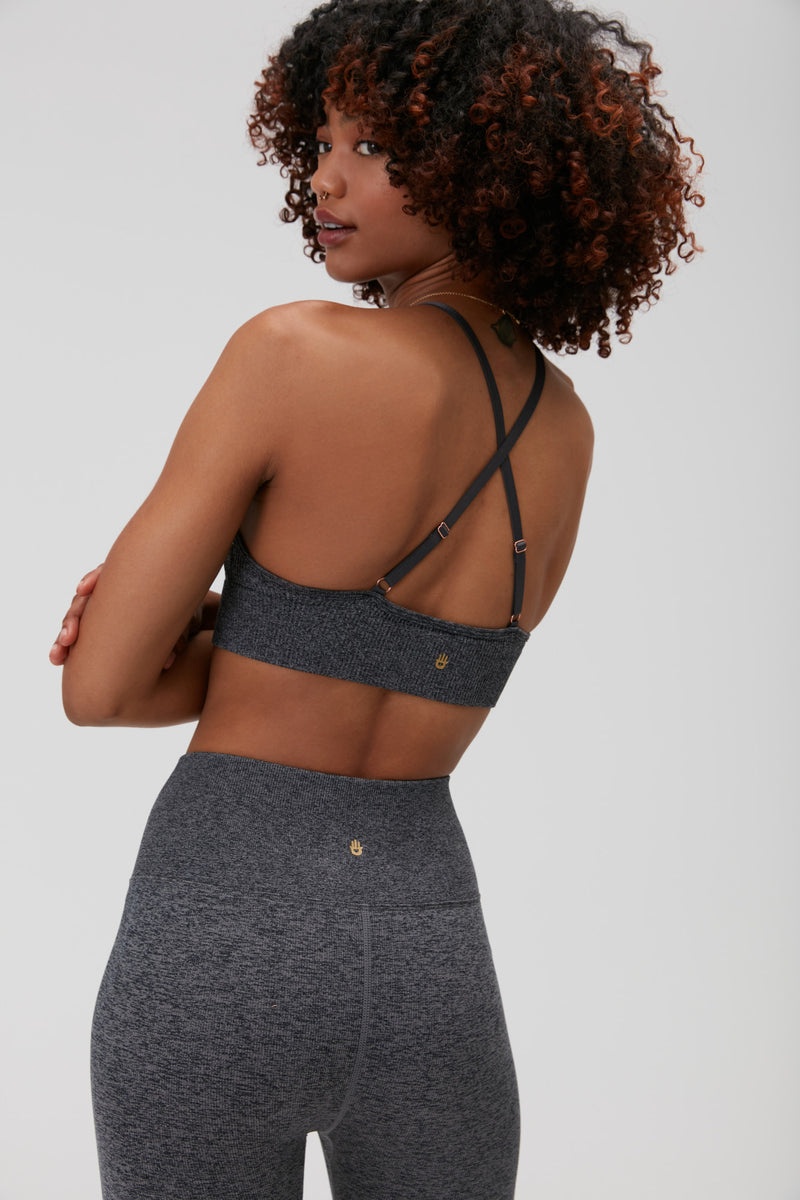 Grey Spiritual Gangster Selene Seamless Triangle Women's Tops | 42351-VQXW