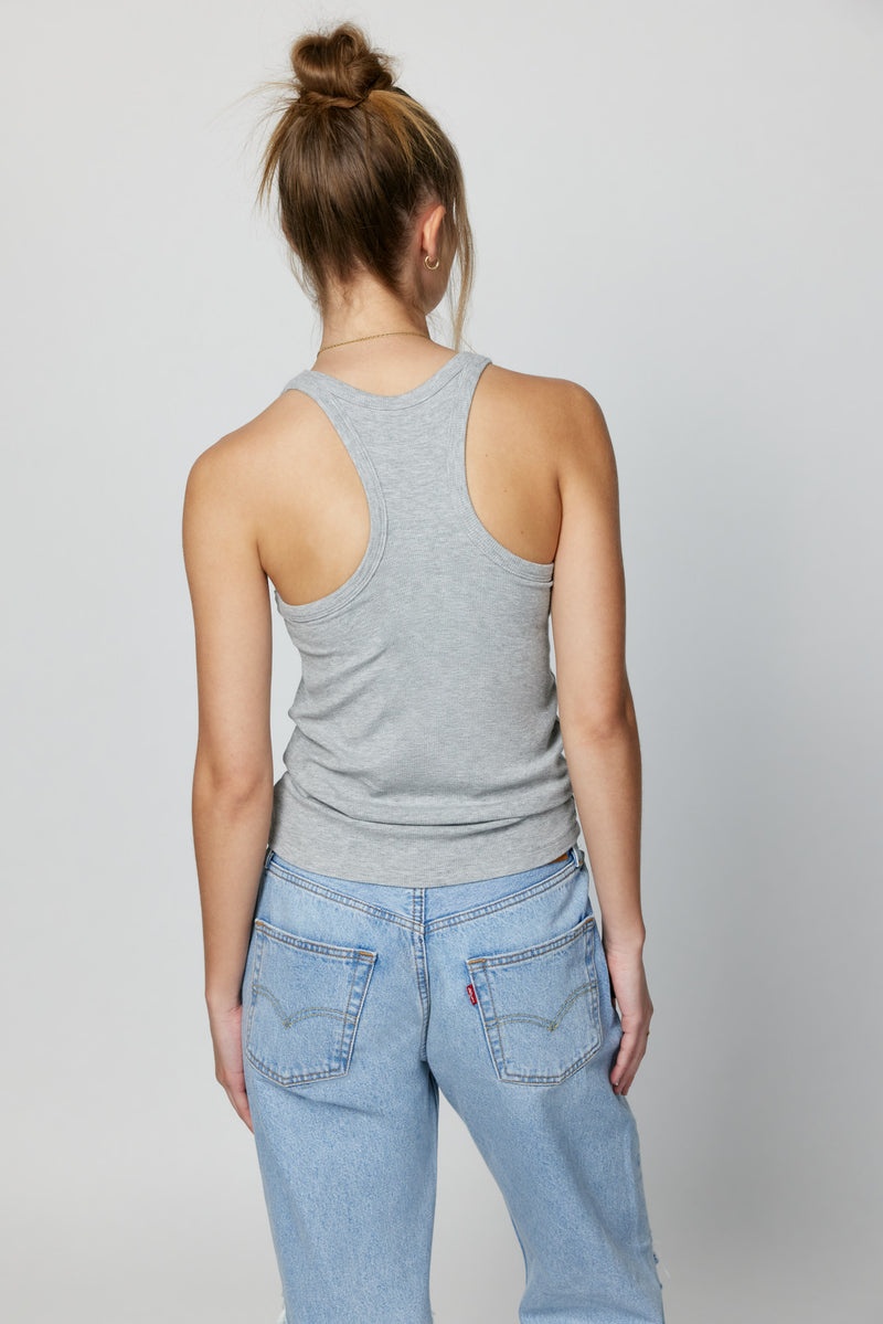 Grey Spiritual Gangster Slim Rib Women's Tanks | 42859-NVRI