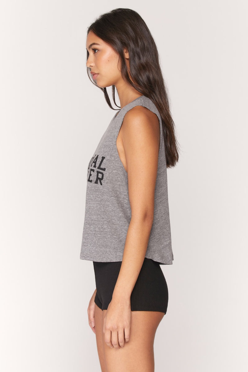 Grey Spiritual Gangster Varsity Crop Women's Tanks | 50193-DIPN