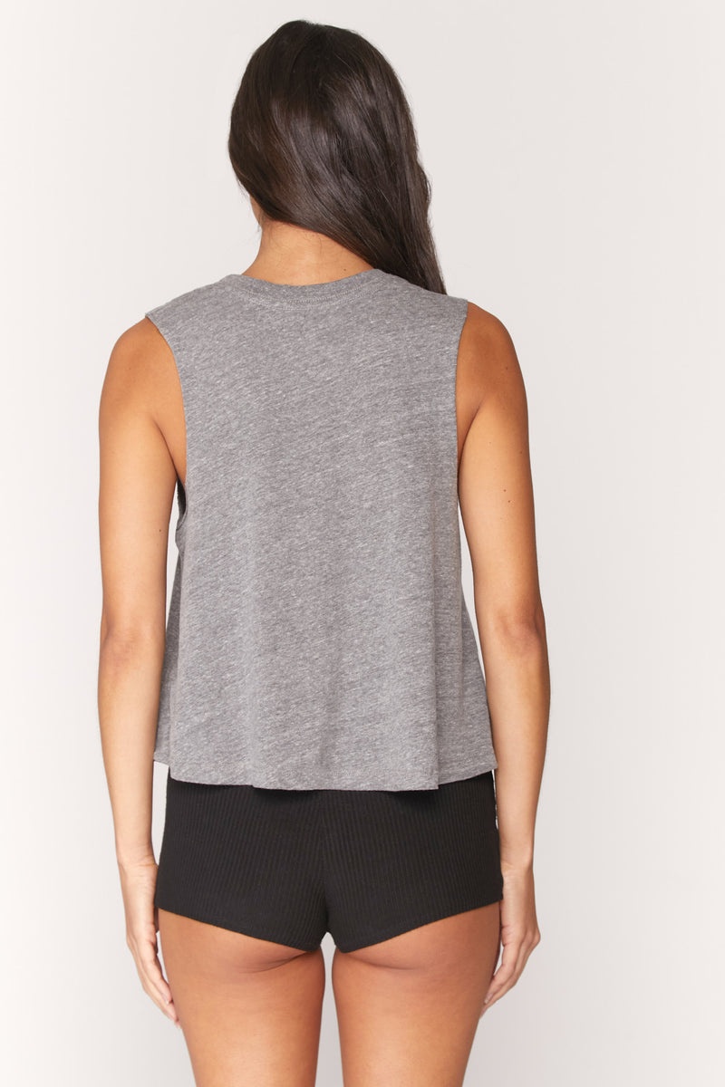 Grey Spiritual Gangster Varsity Crop Women's Tanks | 50193-DIPN