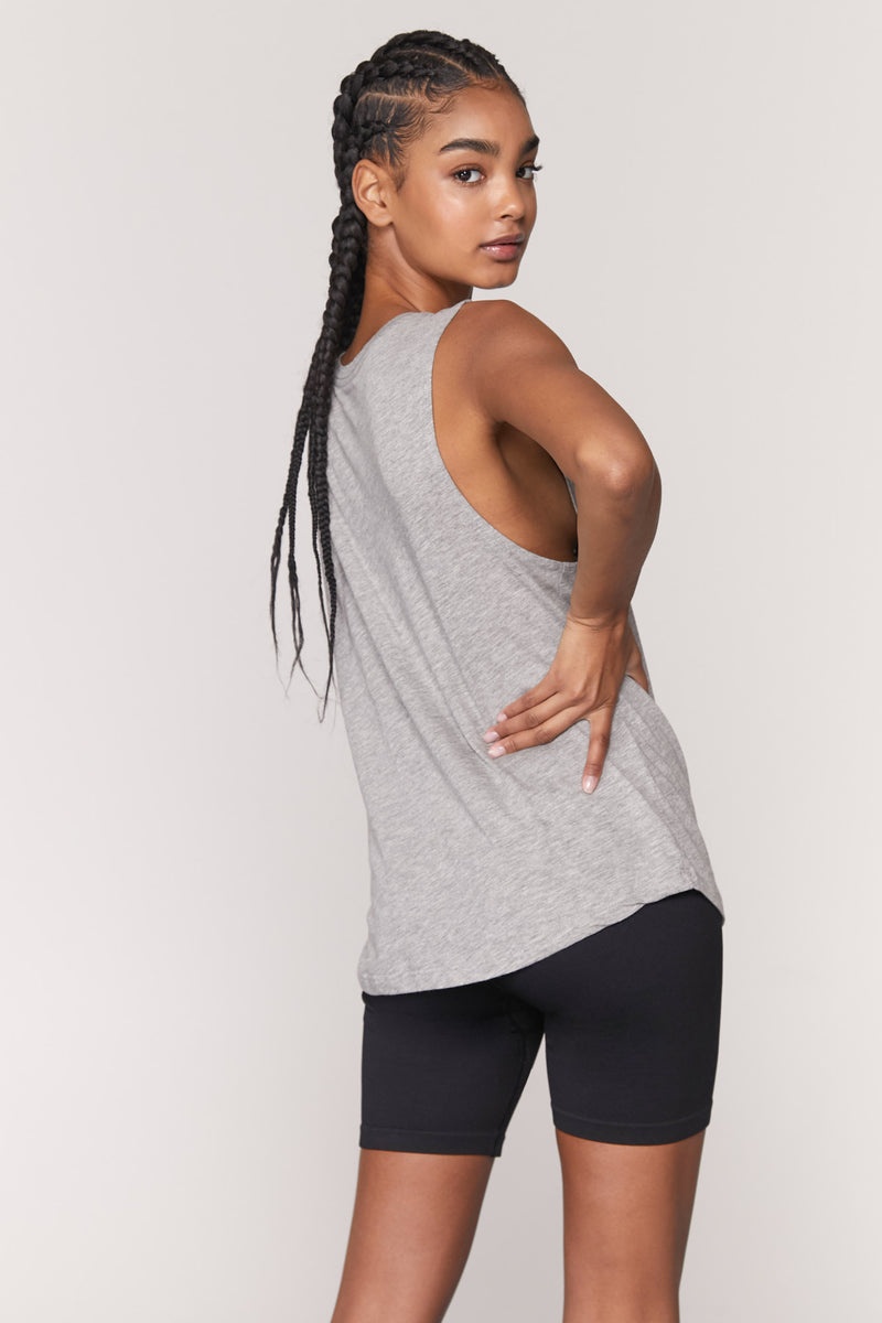 Grey Spiritual Gangster Script Muscle Women's Tanks | 05931-XLJW