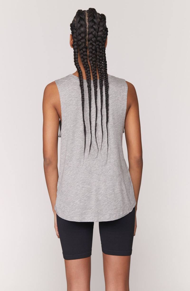 Grey Spiritual Gangster Script Muscle Women's Tanks | 05931-XLJW