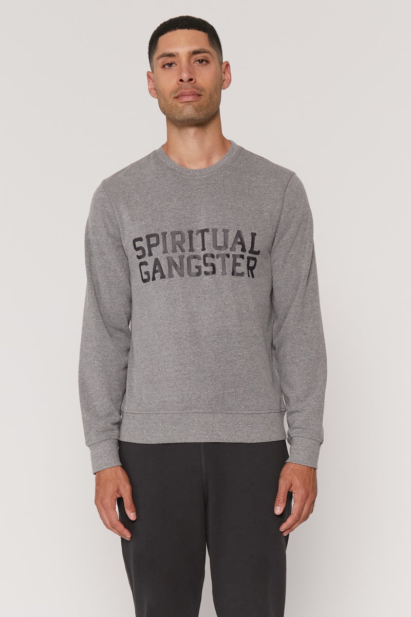 Grey Spiritual Gangster Old School Men's Sweatshirts | 30768-HFRC