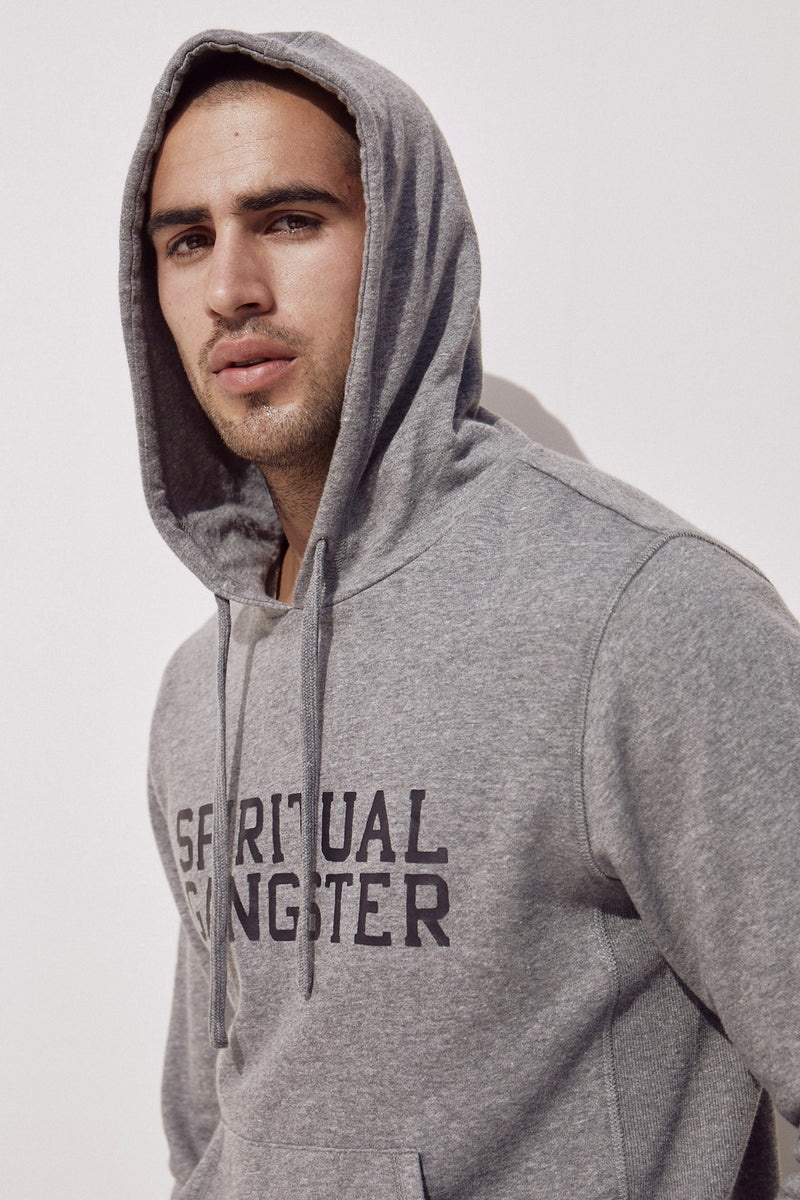 Grey Spiritual Gangster Classic Pullover Men's Hoodie | 03185-NUSJ