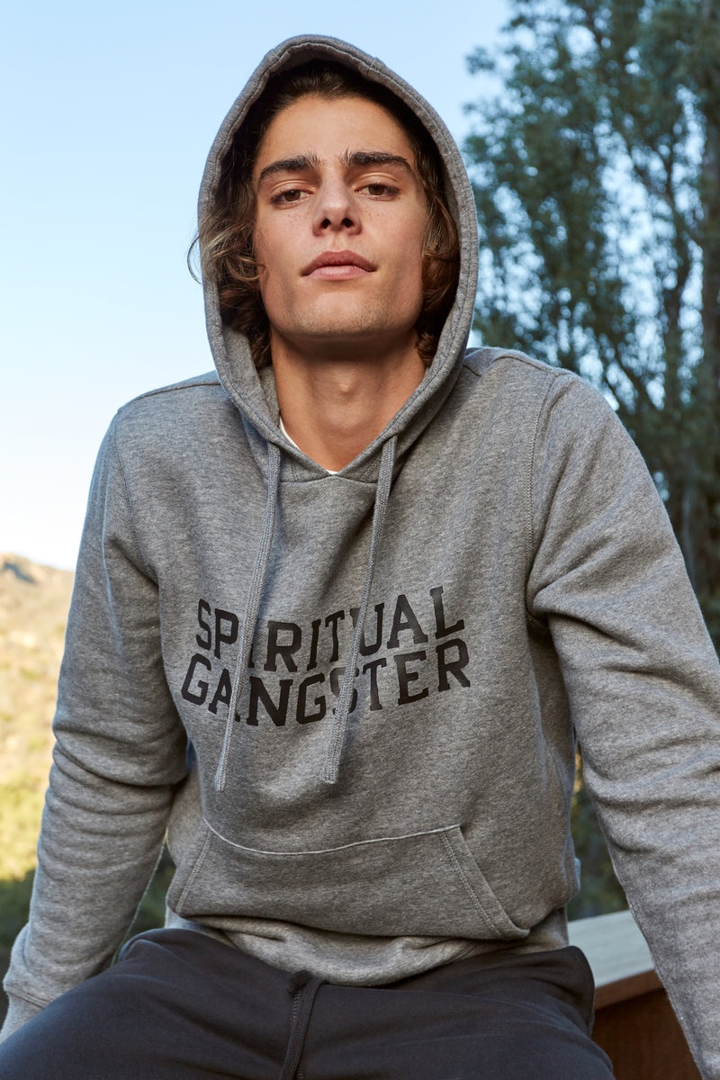 Grey Spiritual Gangster Classic Pullover Men's Hoodie | 03185-NUSJ