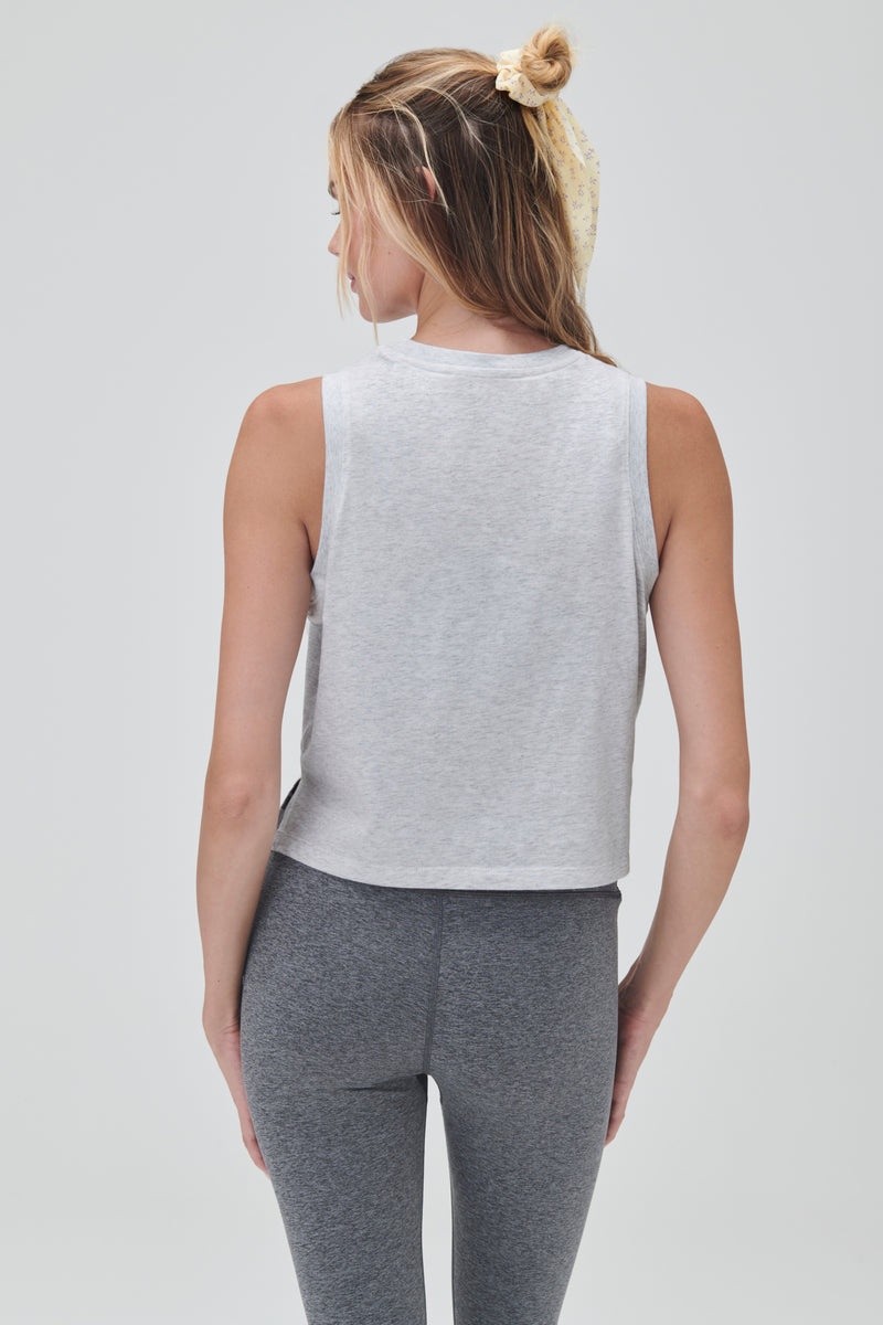 Grey Spiritual Gangster Star Voyager Box Crop Women's Tanks | 42136-TGML