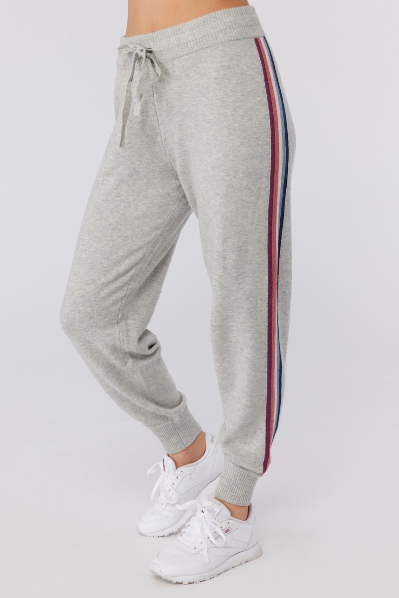 Grey Spiritual Gangster Stripe Knit Women's Joggers | 07346-DKRG