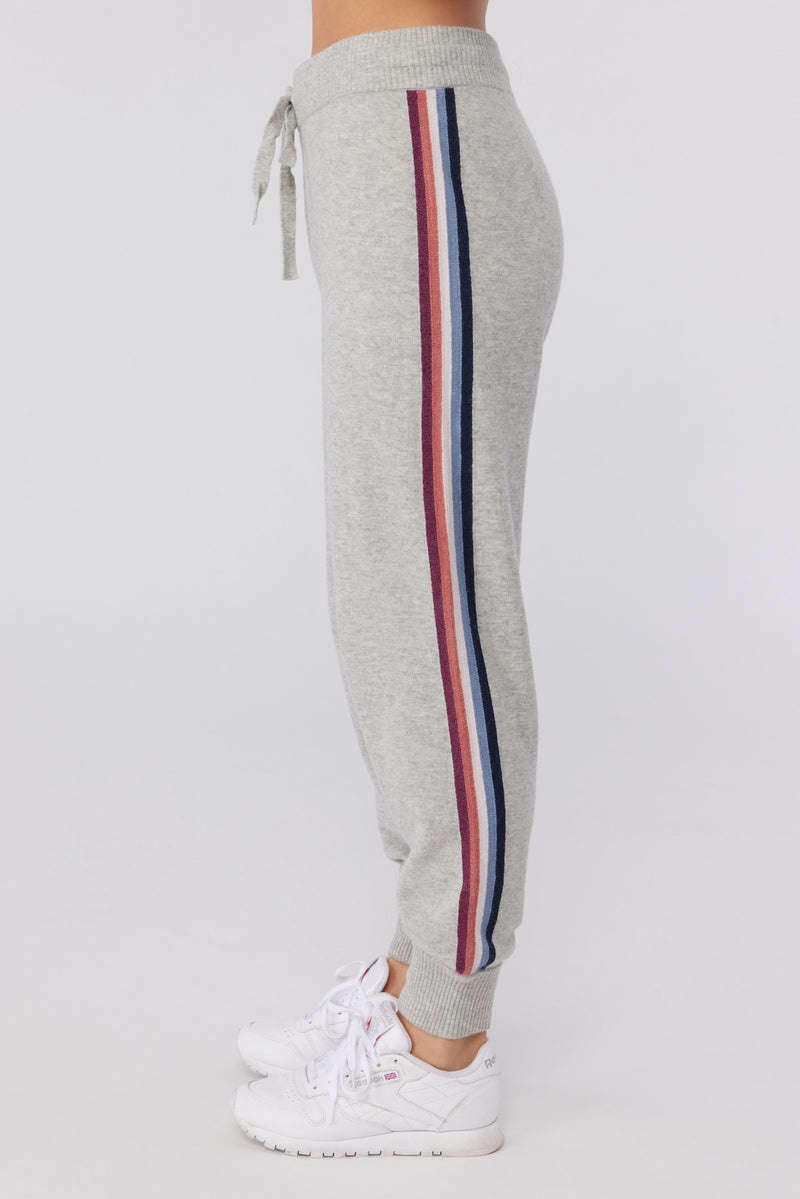 Grey Spiritual Gangster Stripe Knit Women\'s Joggers | 07346-DKRG