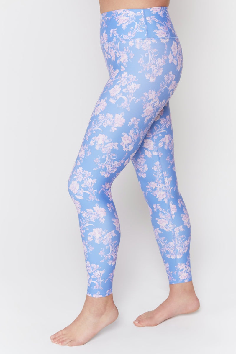 Jacaranda Print Spiritual Gangster Intent Eco Jersey High Waist Women's Bottoms | 08273-YMHX