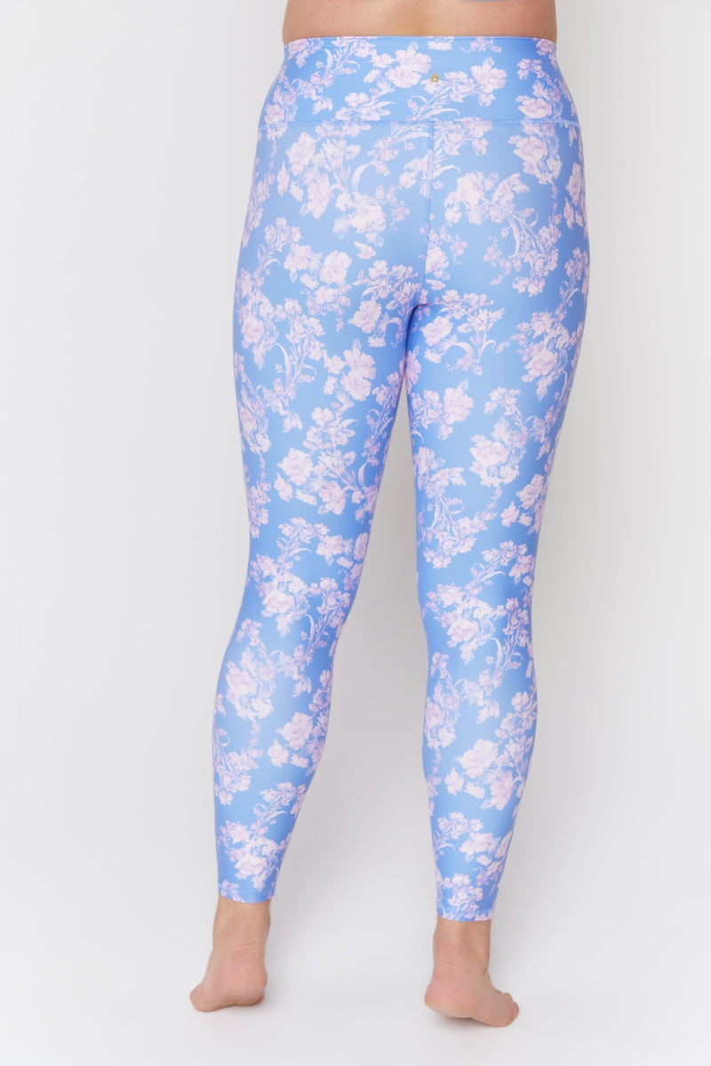 Jacaranda Print Spiritual Gangster Intent Eco Jersey High Waist Women's Bottoms | 08273-YMHX