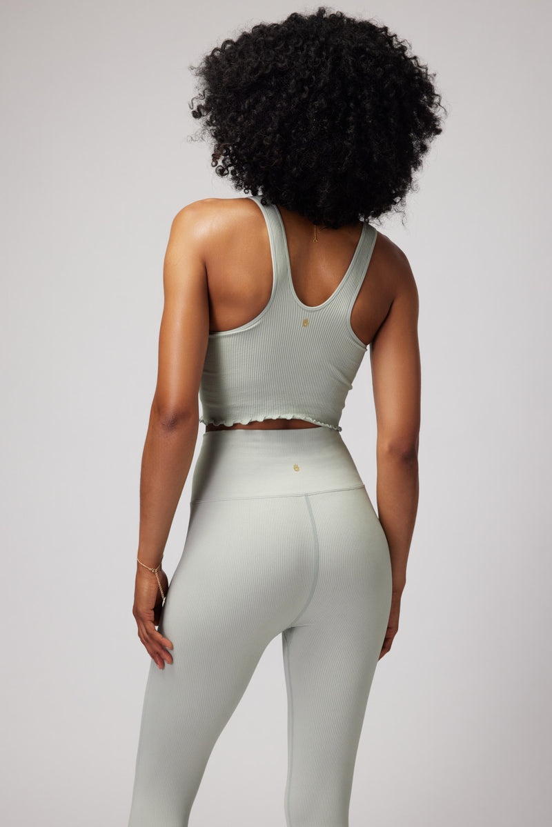 Olive Spiritual Gangster Amor Crop Women's Tops | 58074-PDXB