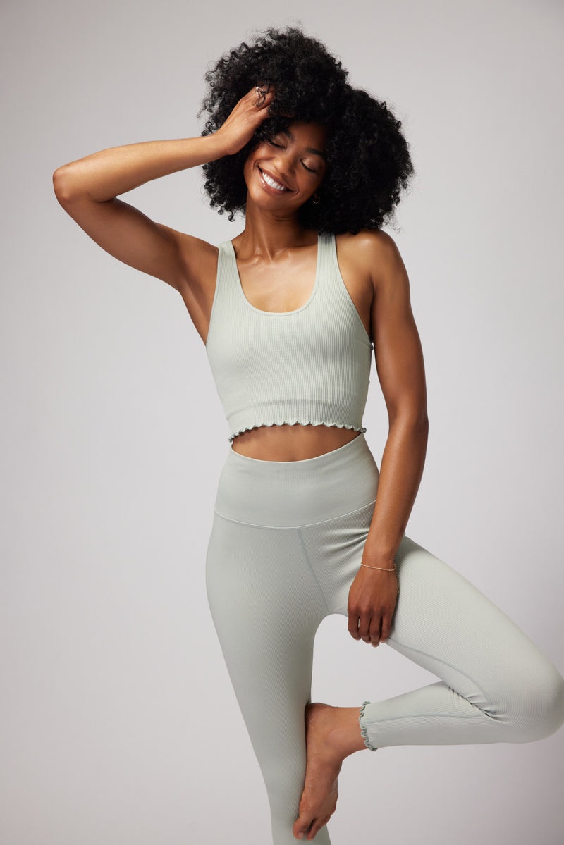 Olive Spiritual Gangster Amor Crop Women's Tops | 58074-PDXB