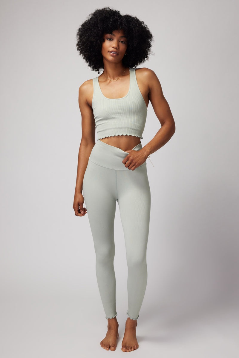 Olive Spiritual Gangster Amor Crop Women's Tops | 58074-PDXB