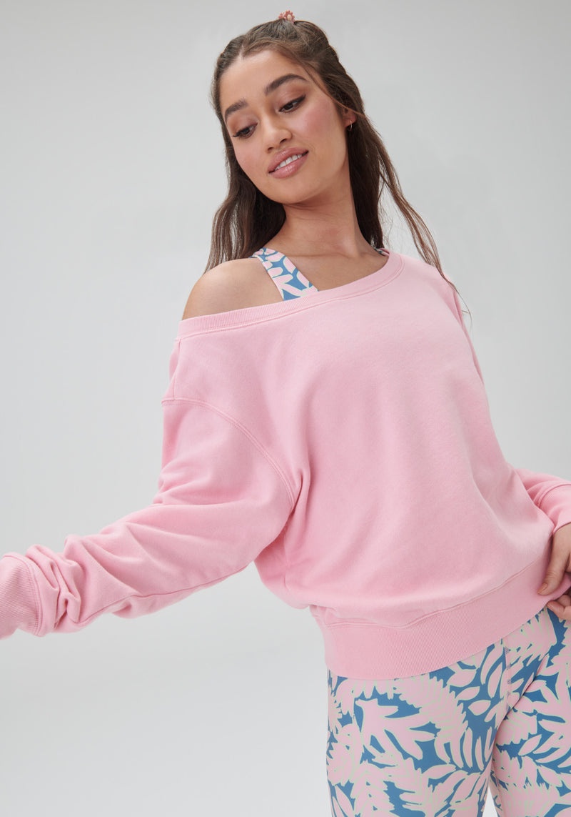 Peony Spiritual Gangster Vida Off Shoulder Women's Sweaters | 90512-PVER