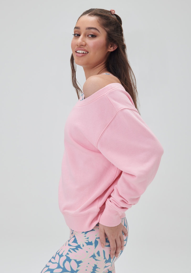 Peony Spiritual Gangster Vida Off Shoulder Women's Sweaters | 90512-PVER