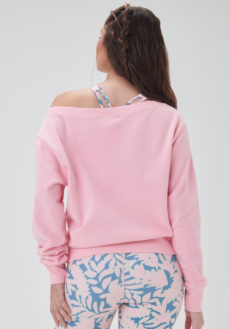 Peony Spiritual Gangster Vida Off Shoulder Women's Sweaters | 90512-PVER