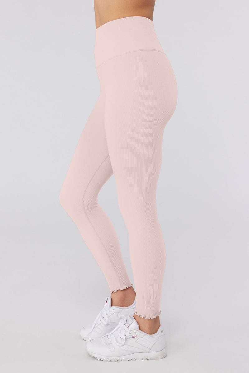 Pink Spiritual Gangster Love Sculpt 7/8 Seamless Ruffle Women's Leggings | 90654-PTZU