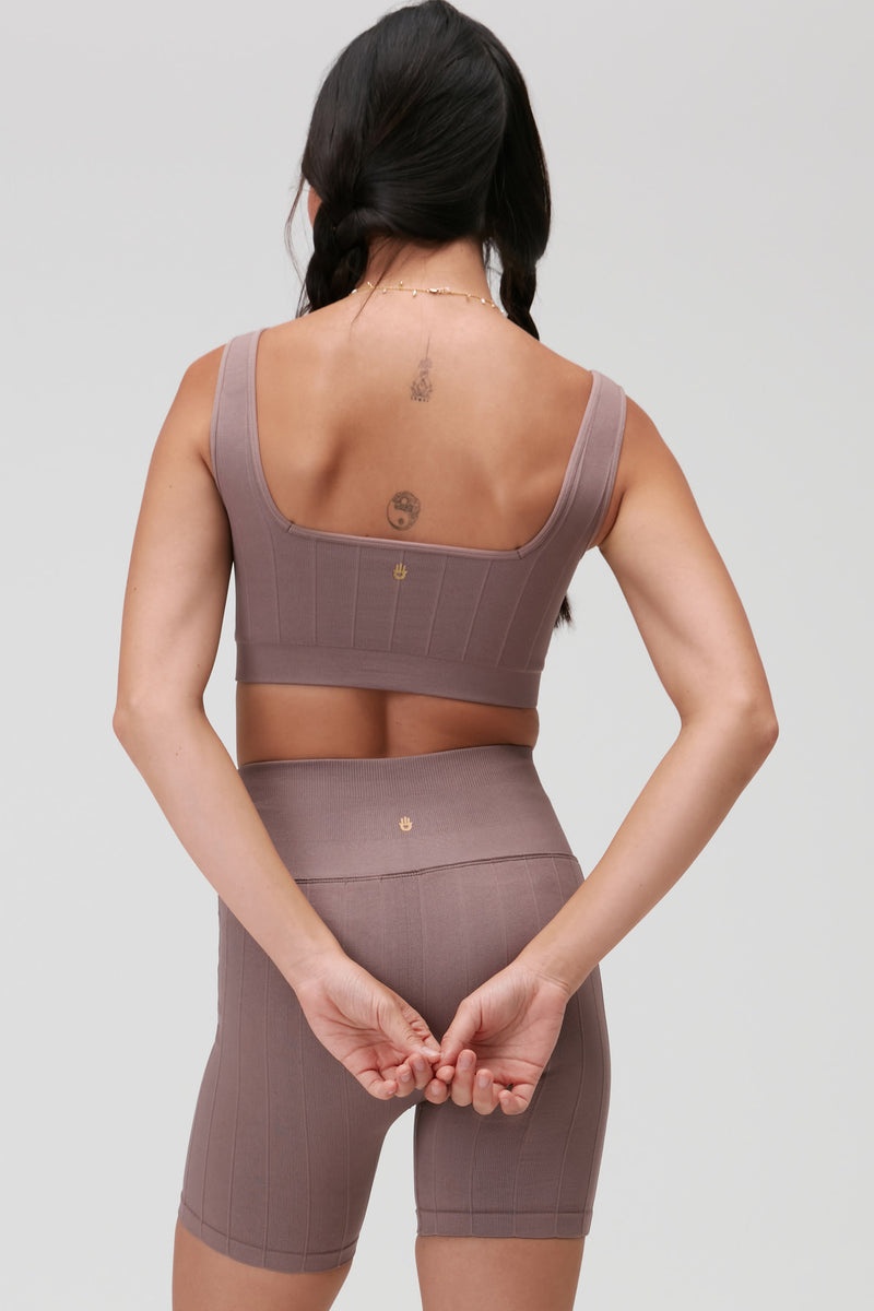 Purple Spiritual Gangster Amara Wide Rib Seamless Women's Tops | 61520-UQNI