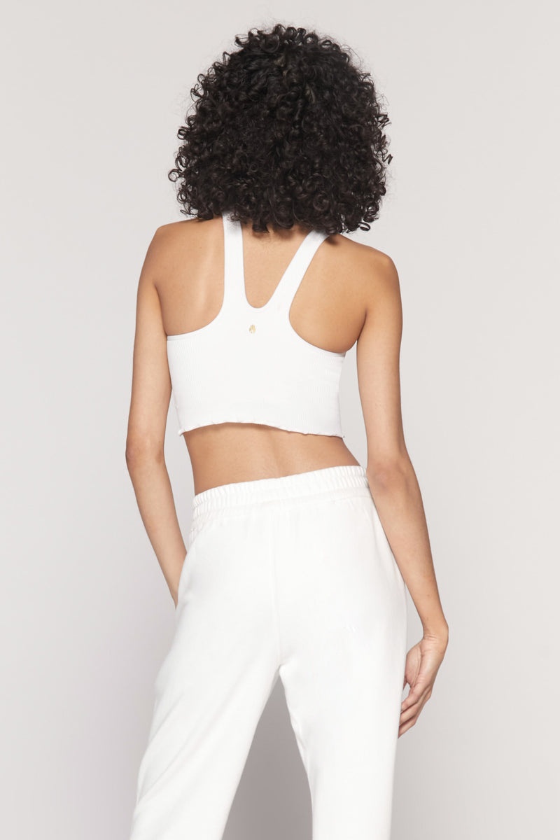 White Spiritual Gangster Amor Crop Women's Tanks | 73982-PGBC