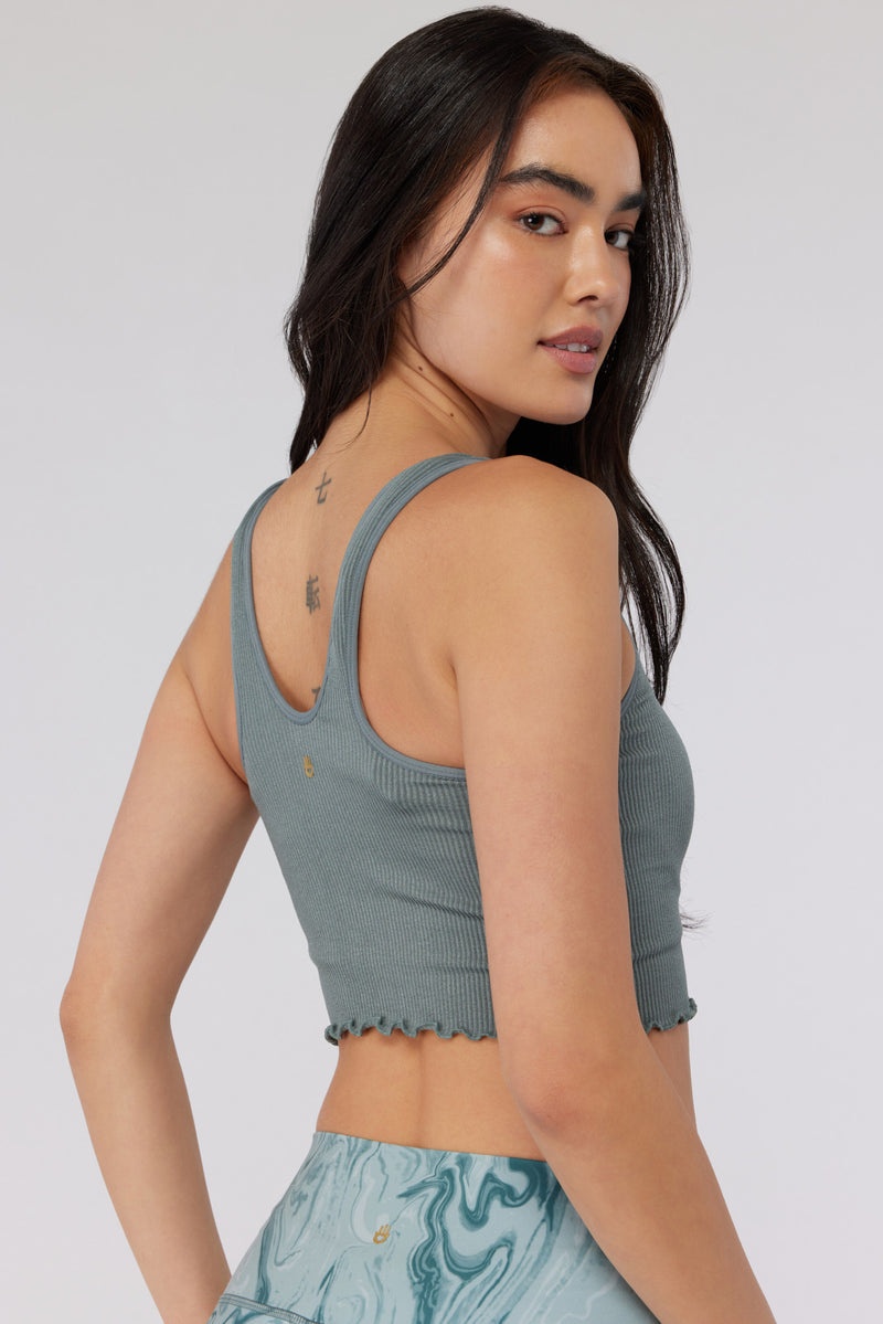 Winter Thyme Spiritual Gangster Amor Seamless Crop Women's Tanks | 91654-QPTS